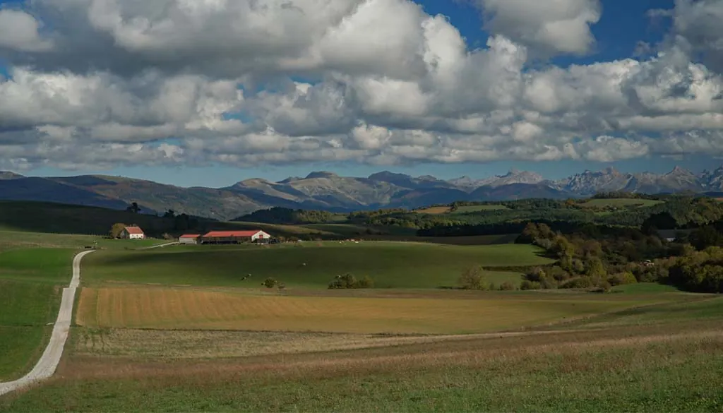 Campo cerca de los Pirineos