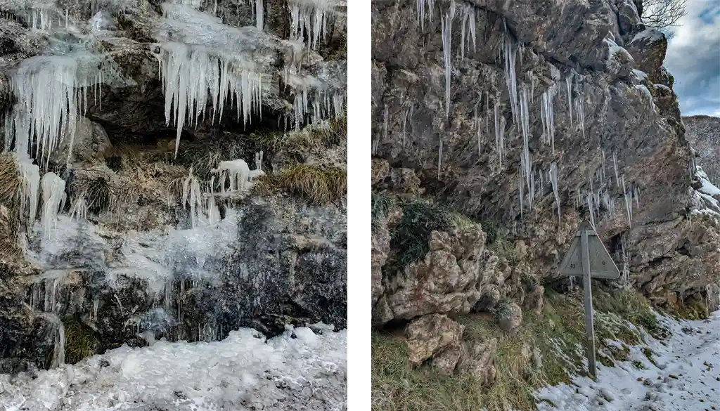 Estalactitas de hielo en Urbasa